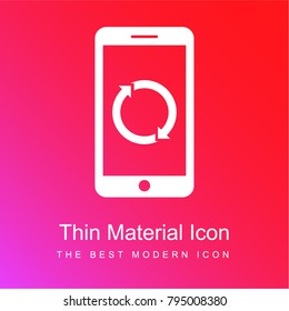 Smartphone with Reload Arrows red and pink gradient material white icon minimal design
