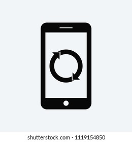 Smartphone with reload arrows vector icon