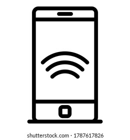 Icono de acceso remoto a Smartphone. Esquema icono del vector de acceso remoto para smartphone para diseño web aislado en fondo blanco
