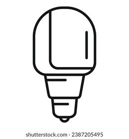 Vector de contorno de icono de bombilla remota Smartphone. Lámpara móvil. Hogar de energía