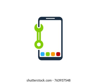 Smartphone Repair Service Icon Logo Design Element