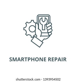 Smartphone repair vector line icon, linear concept, outline sign, symbol