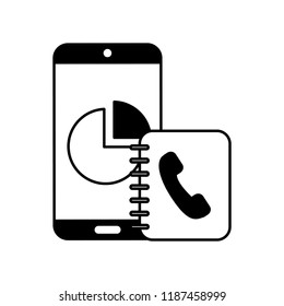 smartphone report chart address book telephone