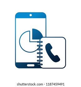 smartphone report chart address book telephone