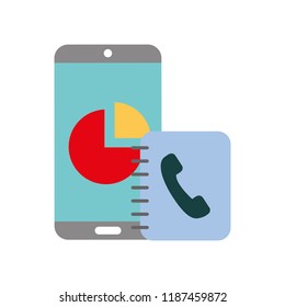 smartphone report chart address book telephone