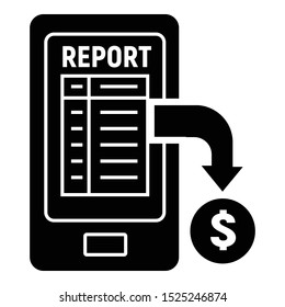 Smartphone report icon. Simple illustration of smartphone report vector icon for web design isolated on white background