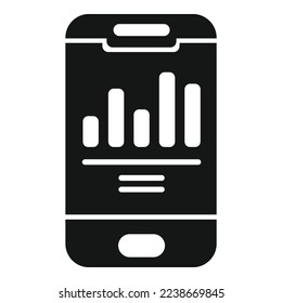 Smartphone report icon simple vector. Graphic chart. Data market