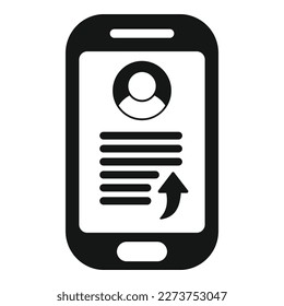 Smartphone repost icon simple vector. Report chart. Page data