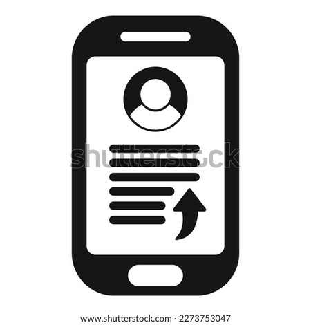 Smartphone repost icon simple vector. Report chart. Page data