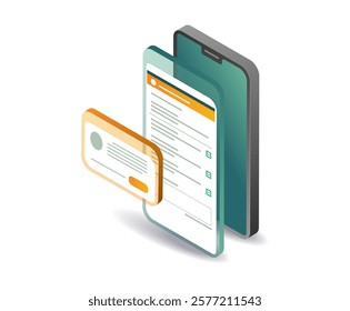 Smartphone responsive test application concept illustration