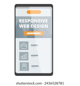 Smartphone responsive web design icon cartoon vector. Desktop image. Business page service