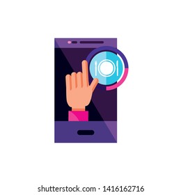 smartphone with restaurant app vector ilustration