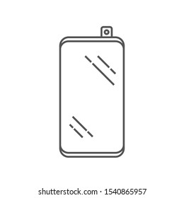 Smartphone with retractable selfie camera. Linear image of a modern smartphone. Vector icon. EPS 10