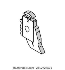 smartphone com tecnologia rfid nfc isometric icon vetor. smartphone com sinal de tecnologia rfid nfc. ilustração de símbolo isolado