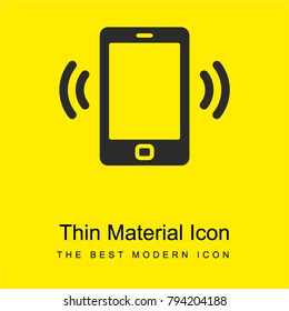 Smartphone Ringing bright yellow material minimal icon or logo design