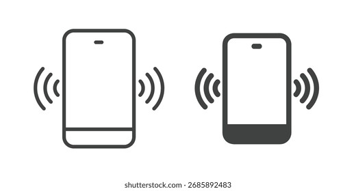 Smartphone ringing Icon. Line and glyph solid icon