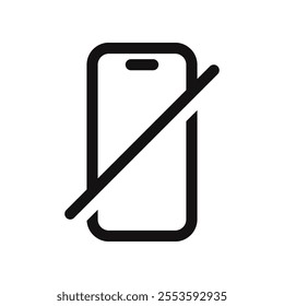 Smartphone ringing mute icon. Phone in silent mode symbol. Vector illustration. 