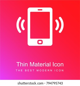 Smartphone Ringing red and pink gradient material white icon minimal design