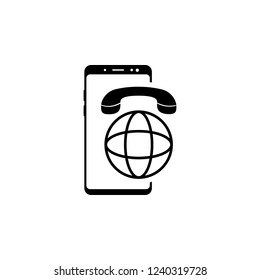 smartphone roaming, world vector icon for websites and mobile minimalistic flat design