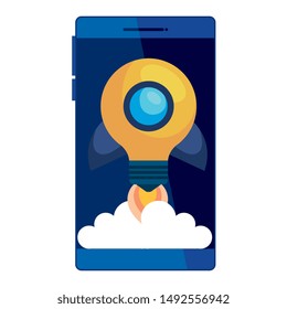 smartphone with rocket bulb launcher