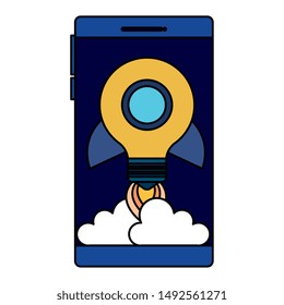 smartphone with rocket bulb launcher