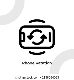 Smartphone Rotation Icon with Outline Style, Vector Editable