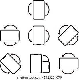 Juego de iconos de rotación de smartphone: vector
