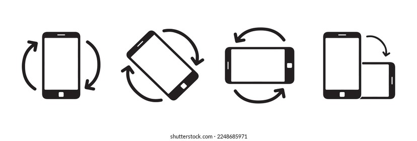 smartphone rotation icon vector isolated on background