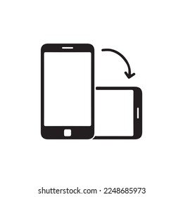 Smartphone-Rotationssymbol, Vektorgrafik einzeln auf Hintergrund