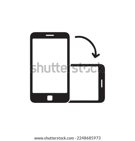 smartphone rotation icon vector isolated on background
