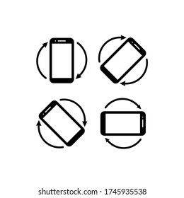 Smartphone rotation icons. Phone rotate set. Phone tilt vertical and horizontal signs. mobile icon on isolated background. New Electronic device. Eps 10 vector.
