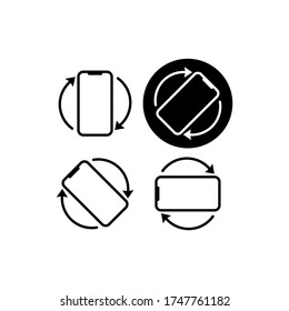 Smartphone rotation icons. Phone rotate set. Phone tilt vertical and horizontal signs. mobile icon on isolated background. New Electronic device. Eps 10 vector
