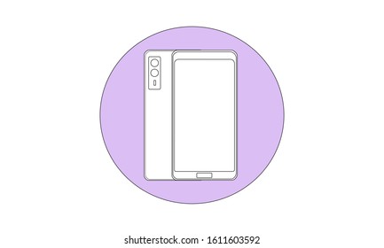 smartphone with a round purple background for a logo or icon