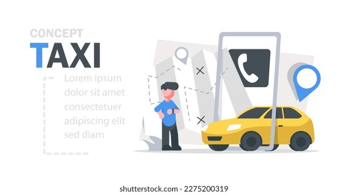 smartphone con ruta y puntos localizados en un mapa de la ciudad sobre el entorno urbano. Ilustración vectorial del concepto de sistemas de navegación por satélite y automóviles