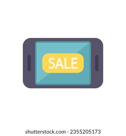 Smartphone sale icon flat vector. Buy card. Internet sale isolated