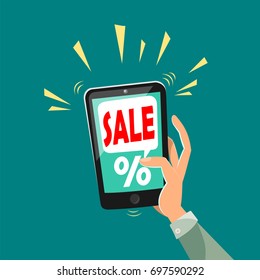 Smartphone sale online.vector