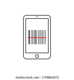 Smartphone scan bar code . flat design