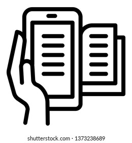 Smartphone scan icon. Outline smartphone scan vector icon for web design isolated on white background