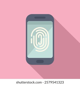 Smartphone is scanning fingerprint for user authentication, access control concept