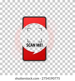 Smartphone scanning QR code for mobile payment and digital technology concept.