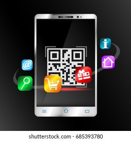 Smartphone scans the barcode for internet shopping