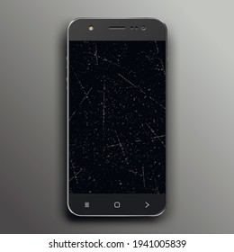 Smartphone with a scratched screen