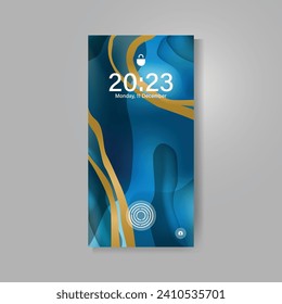 Smartphone screen with abstract marble wallpaper background