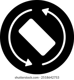 Das Symbol für die automatische Drehung des Smartphone-Bildschirms einzeln auf weißem Hintergrund