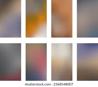 Smartphone screen background collection abstract blur vertical hd mobile phone wallpaper. Vector illustration.