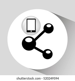 smartphone screen data sharing graphic vector illustration eps 10