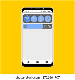 Smartphone screen display with several icons