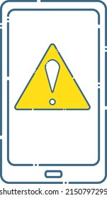 Smartphone screen displaying cautions and warnings