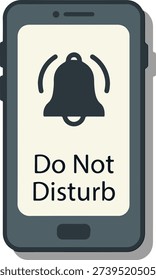 Smartphone screen displaying do not disturb mode with notification bell