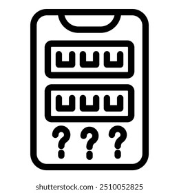 Smartphone screen displaying question marks, representing uncertainty and the need for problem solving